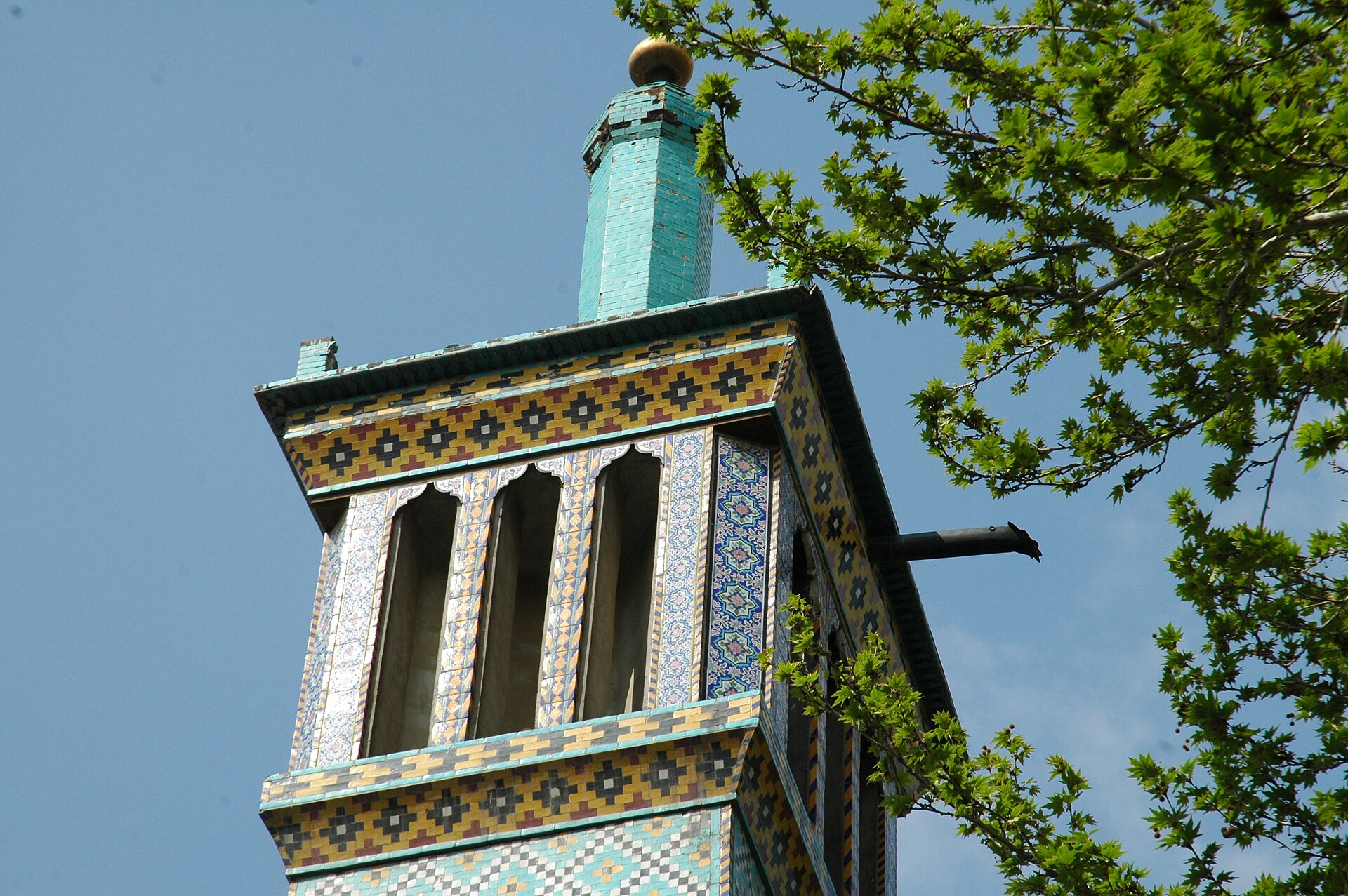 A view from within the Golestan Palace, its dazzling decoration on every surface.