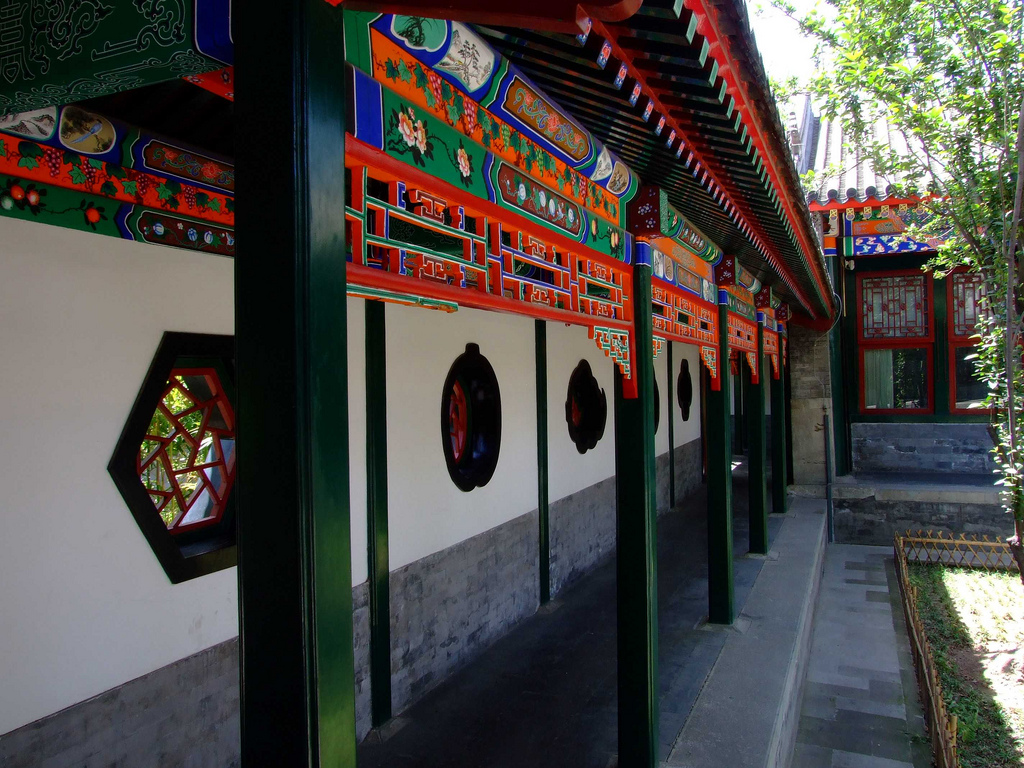 A view through the mansion's courtyards