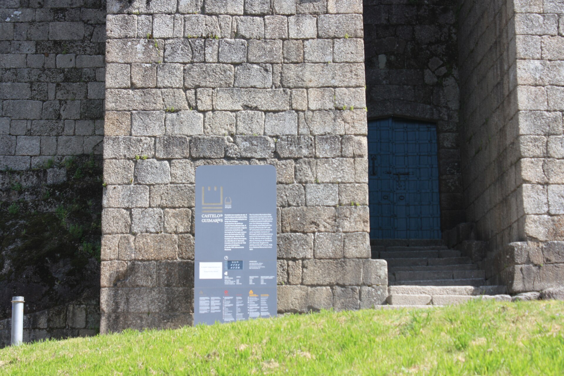 The walls form a distinctive shield shape studded with towers.