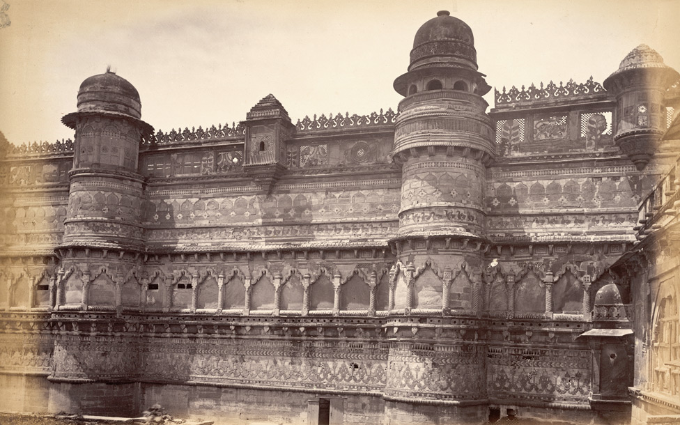The Man Mandir Palace on the cliff edge of Gwalior Fort