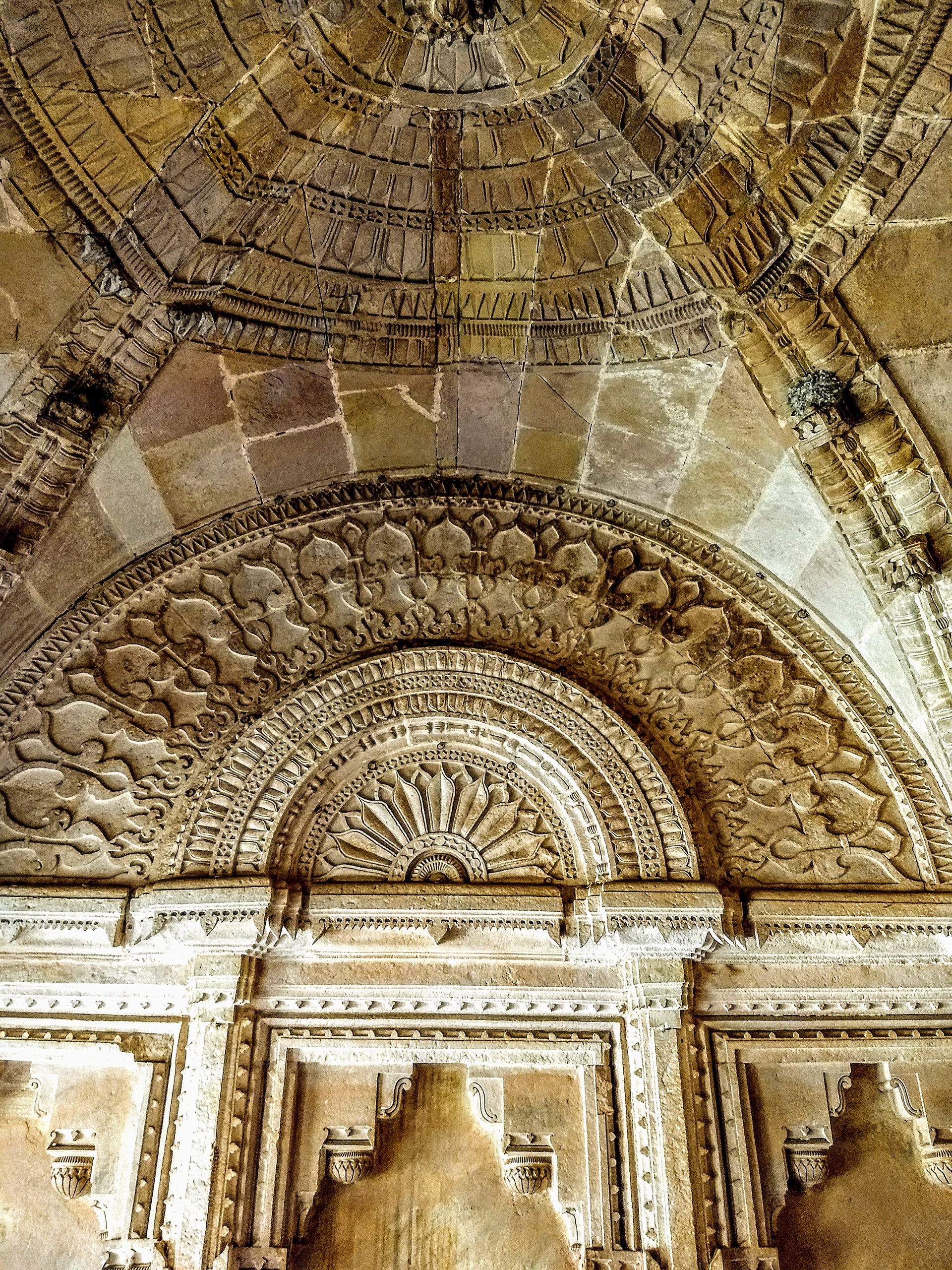 An intricately worked dome of the palace