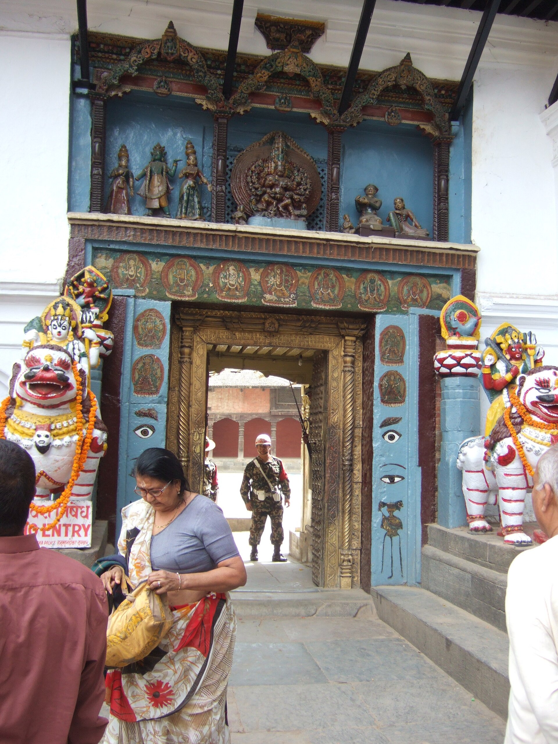 The palace of Hanuman Dhoka amid the temples of Durbar Square