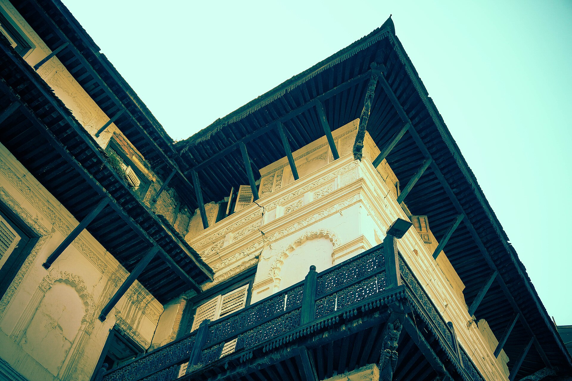 The residence towers within the palace complex