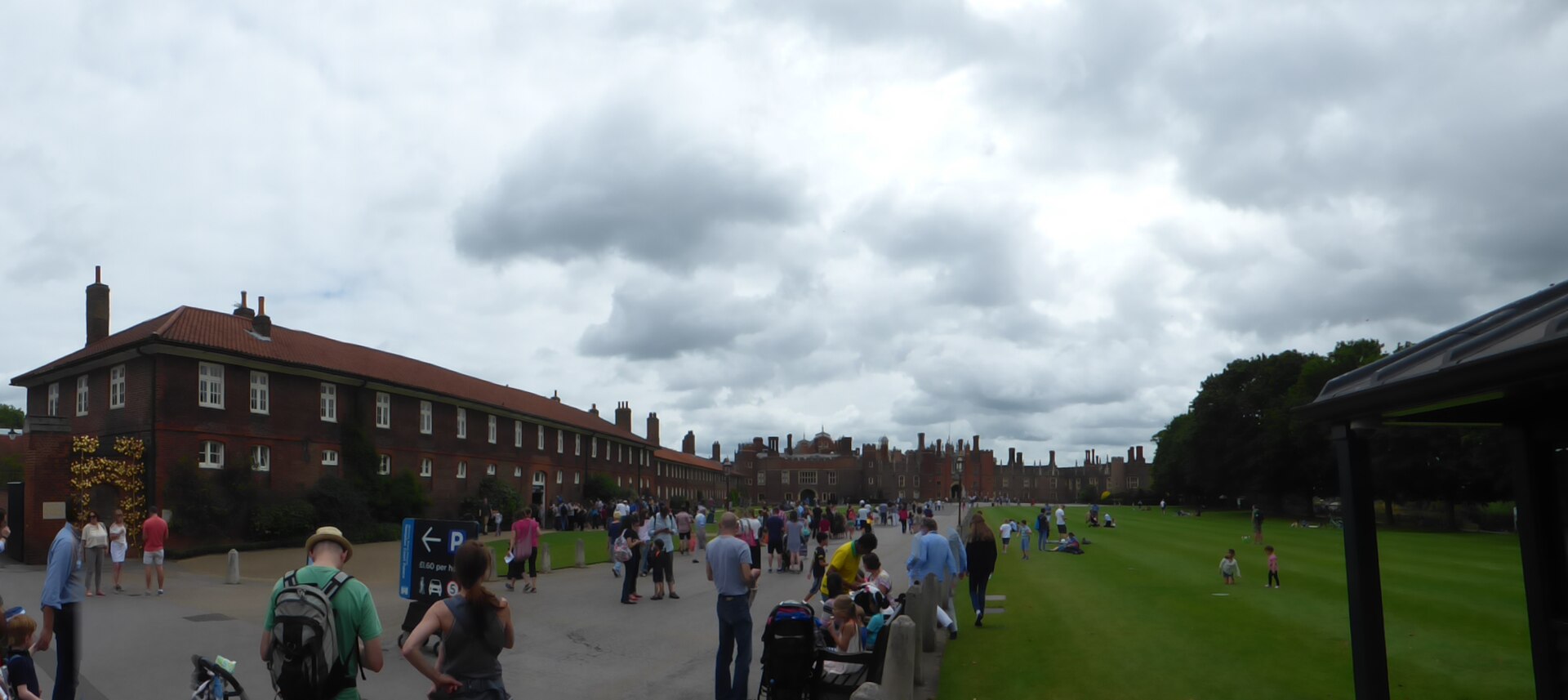 A panoramic view of Hampton Court Palace