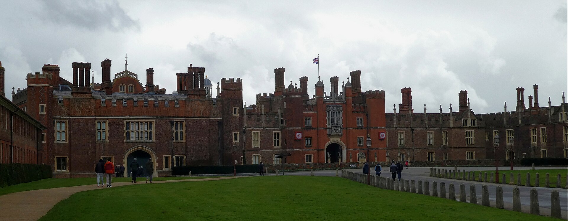 The facade of Hampton Court Palace