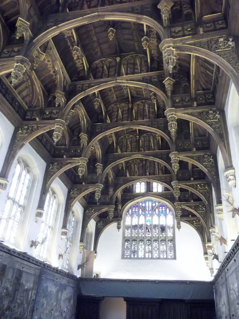 The hammerbeam roof of the Great Hall