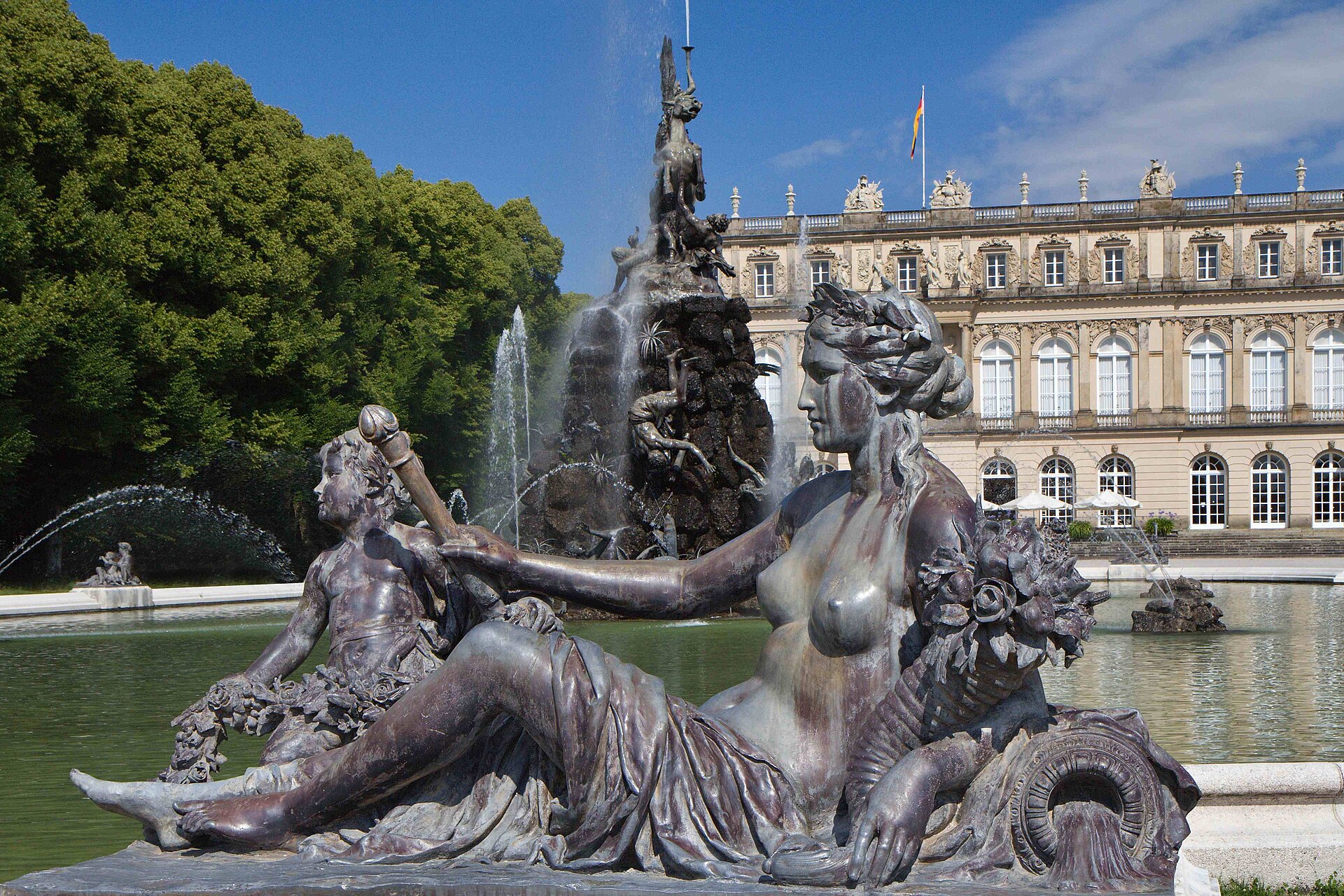 A fountain in the gardens of Herrenchiemsee