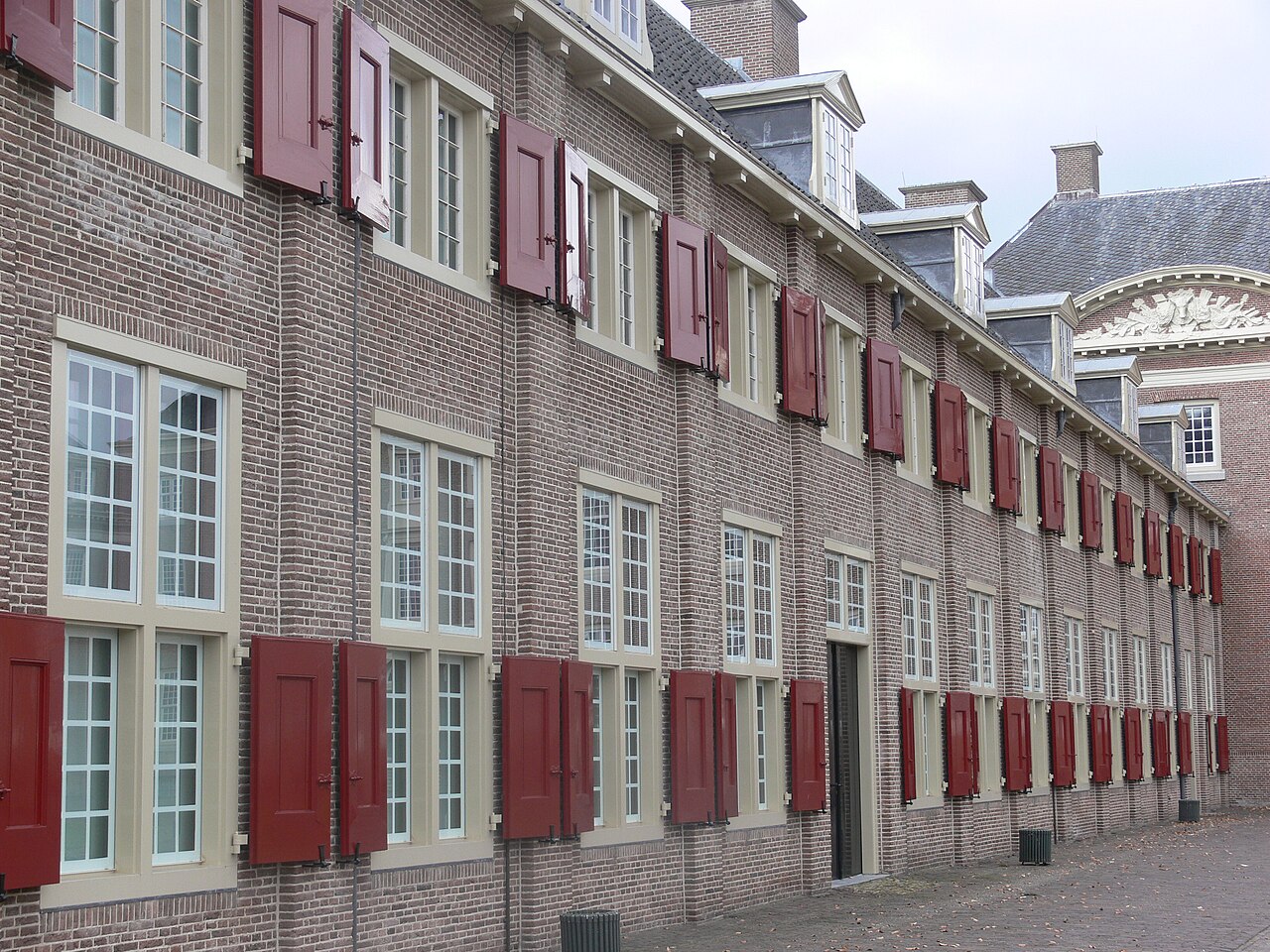 The west wing of the palace courtyard.