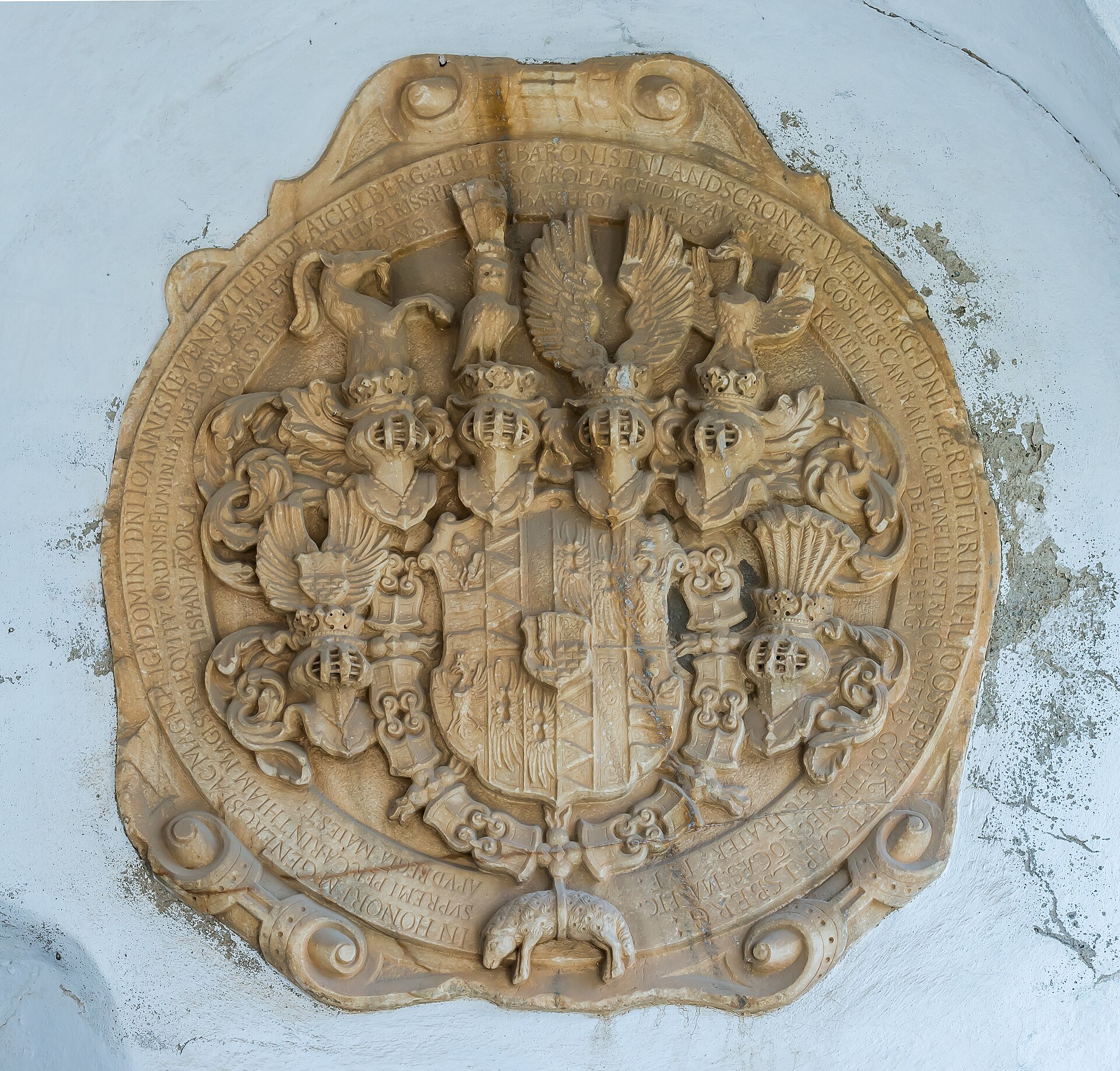 The Khevenhuller coat of arms marks a family that has held Hochosterwitz for over four hundred years.