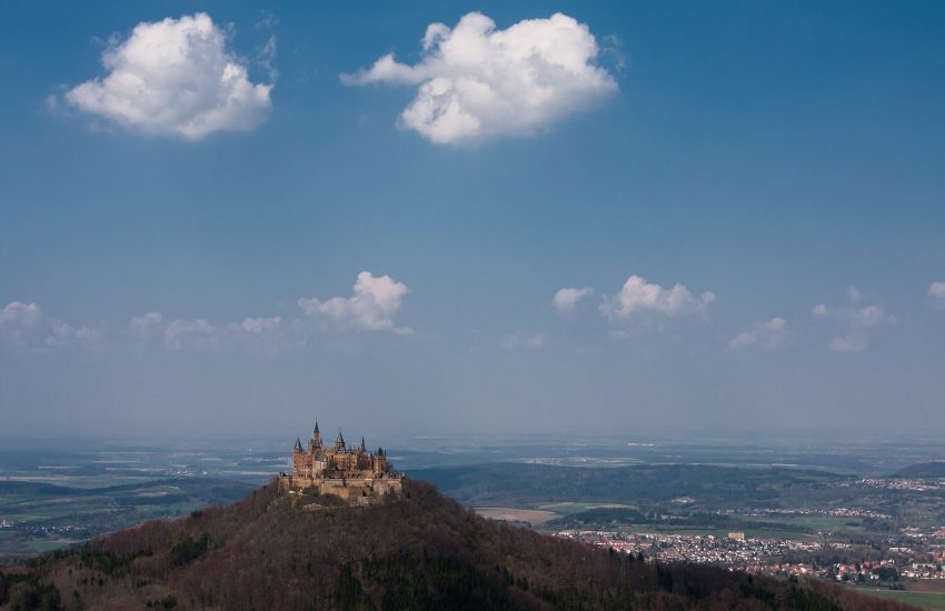 Hohenzollern Castle rising above the Swabian hills