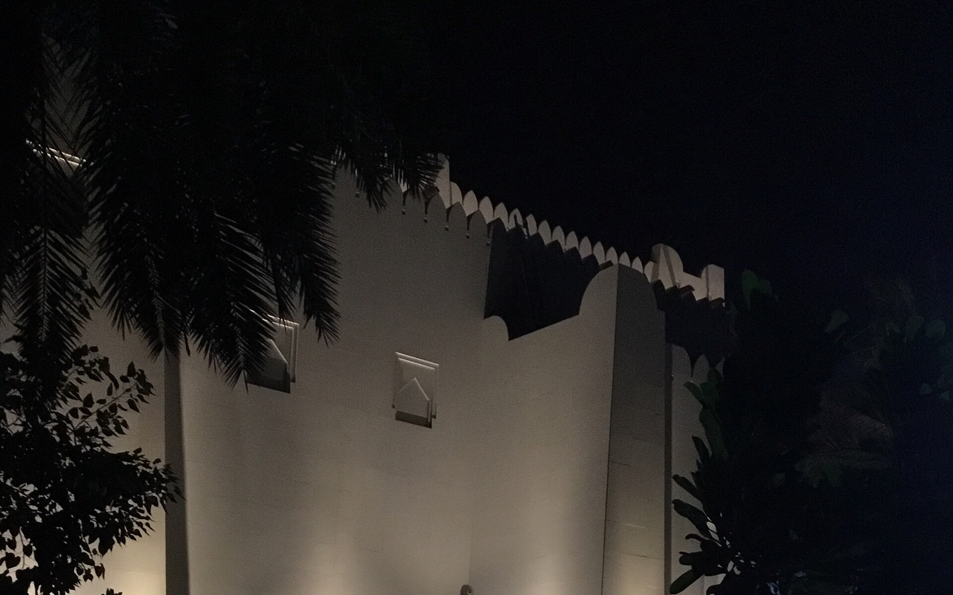 Qasr Al Hosn illuminated at night