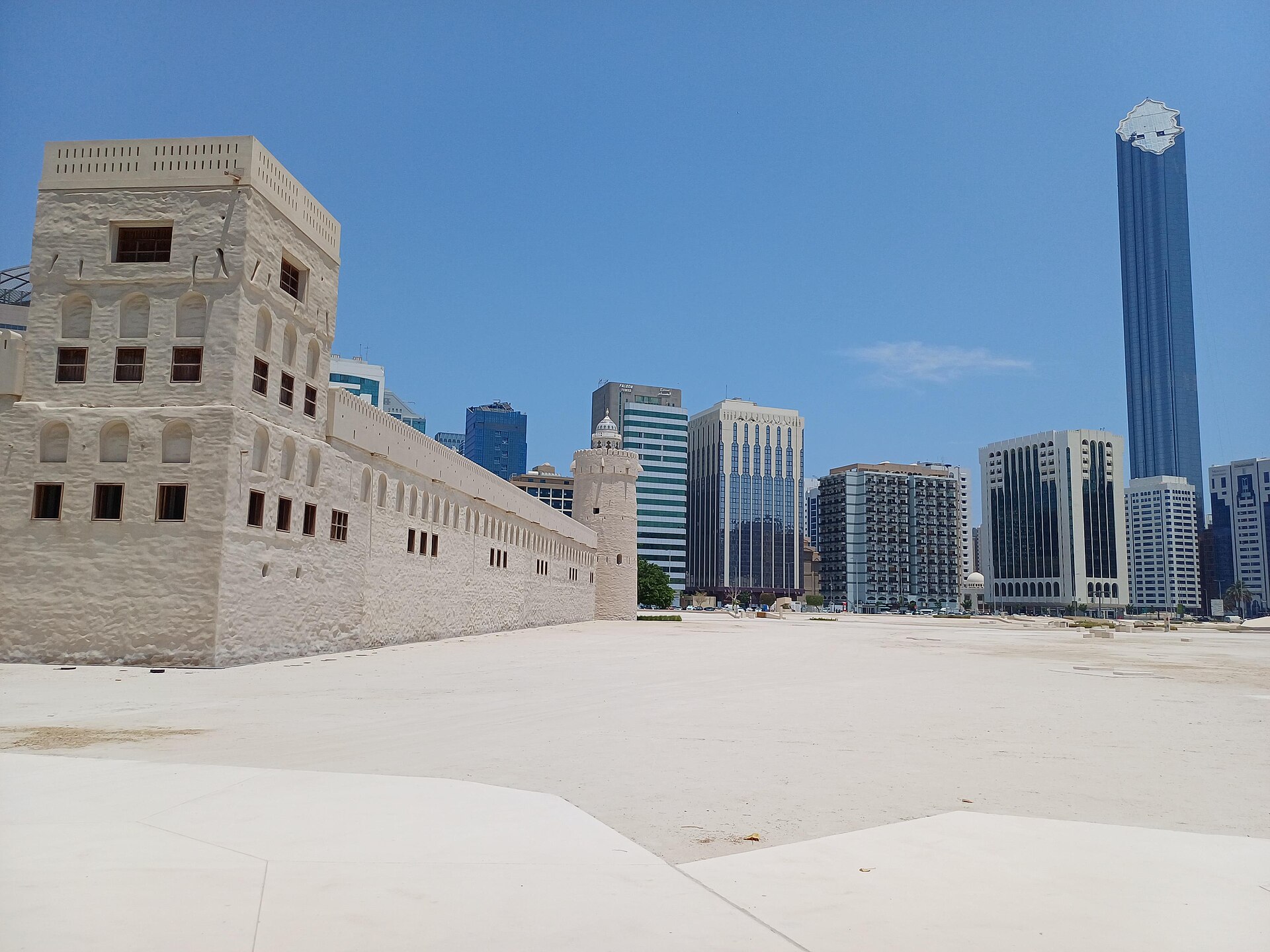 The white walls of the fort of Abu Dhabi