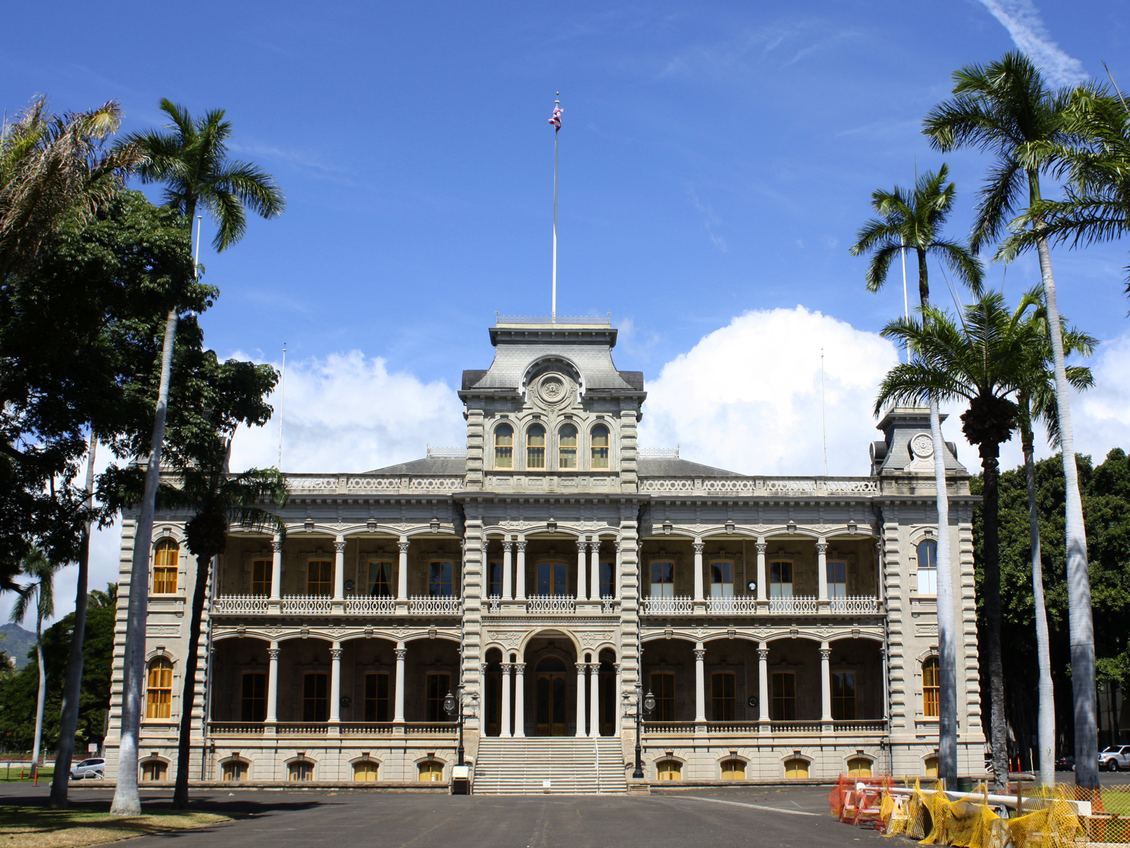 Iolani Palace, its wide verandas suited to the tropical climate of the islands.