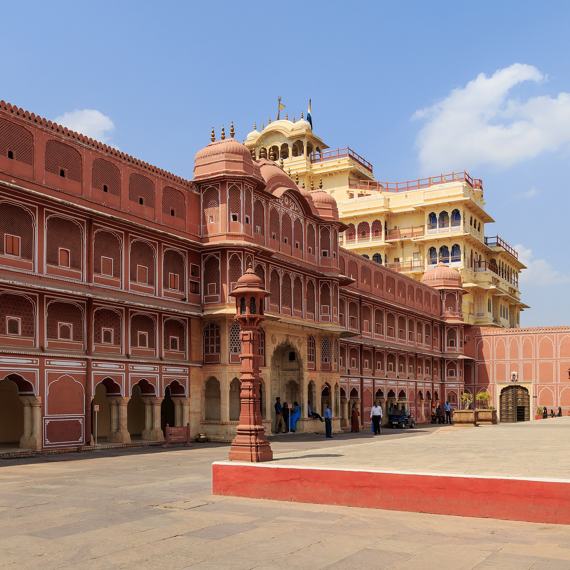 A courtyard of the City Palace complex, blending Rajput and Mughal design.