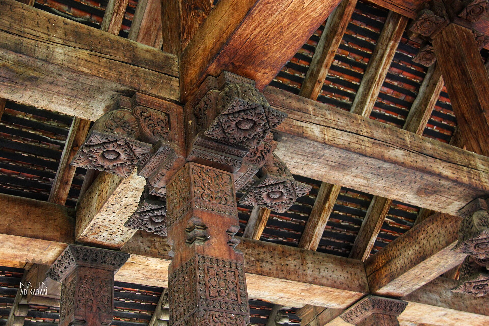 Ancient woodwork of the Kandyan royal buildings