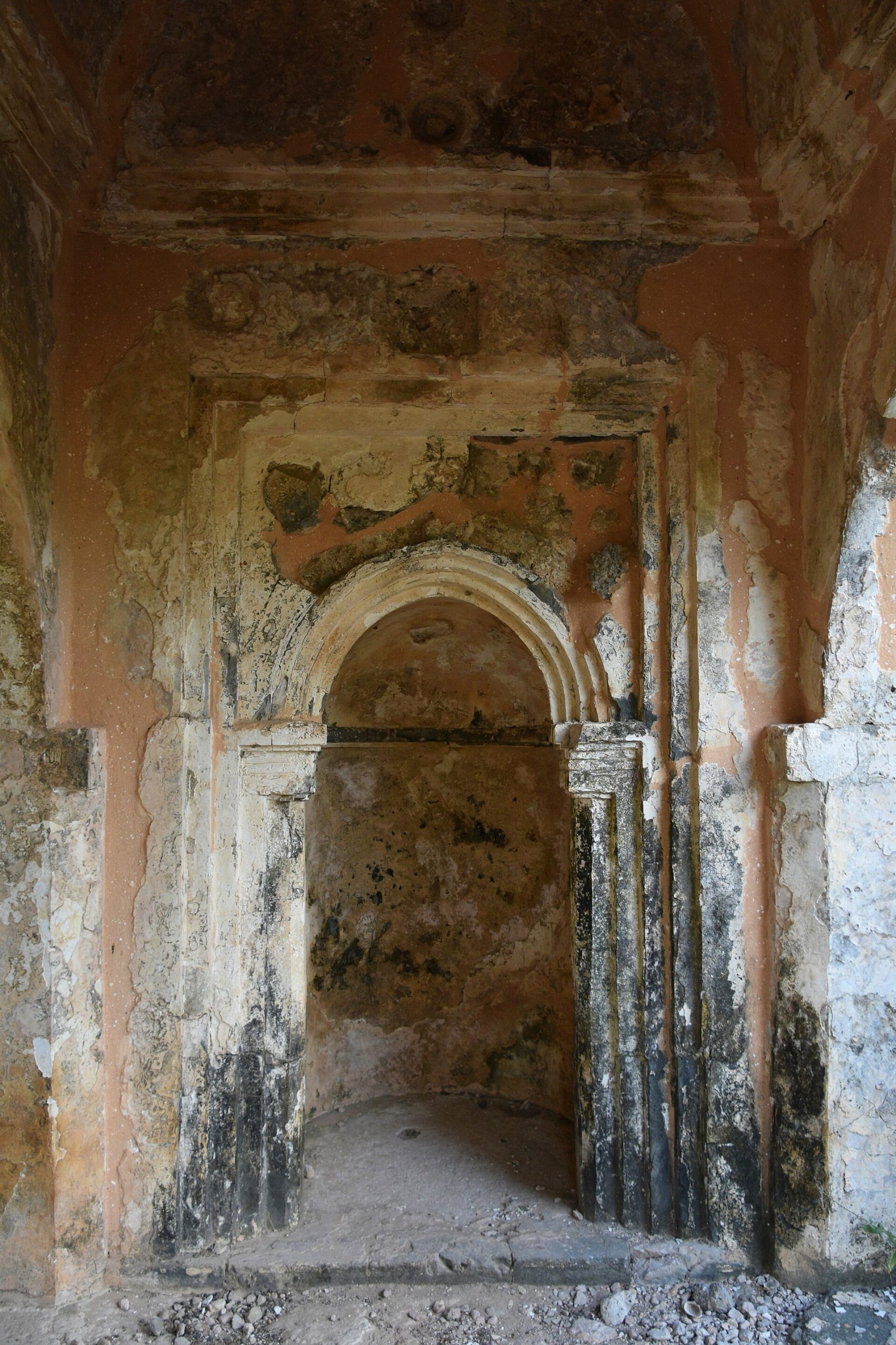 Interior of the small domed mosque, Kilwa Kisiwani