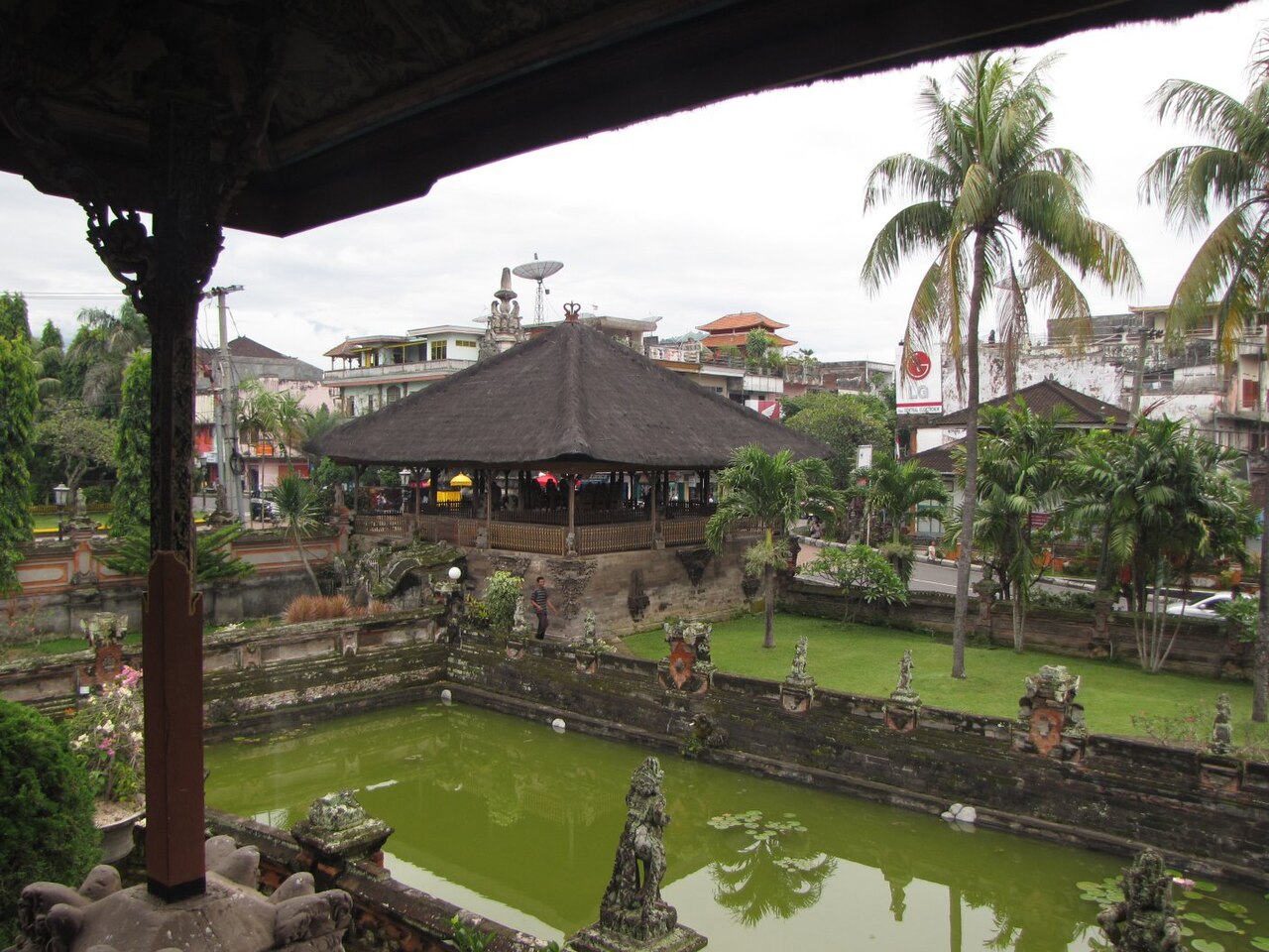 The painted pavilions of the Klungkung royal palace in Semarapura, Bali