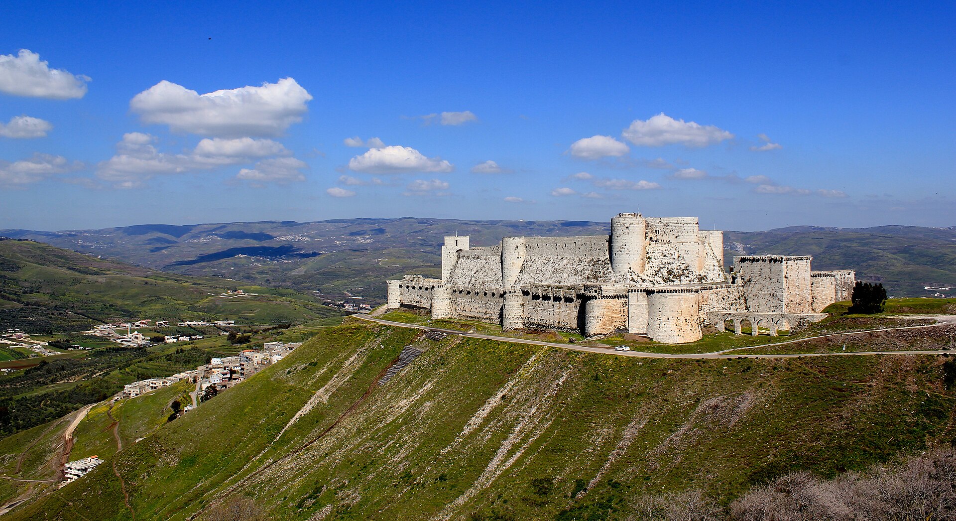 Krak des Chevaliers is the finest and most famous of all the Crusader castles.