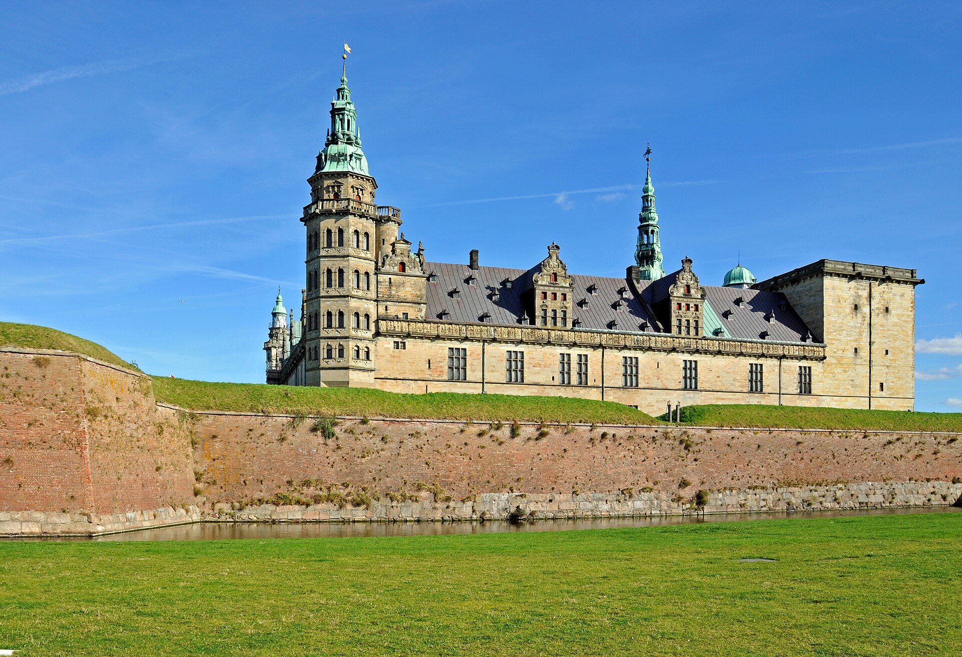 The castle chapel, with its richly carved and painted interior, survived the great fire of 1629.