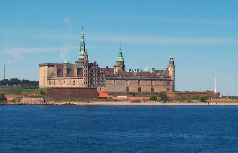 Kronborg stands on a spit of land commanding the narrowest point of the Oresund strait.