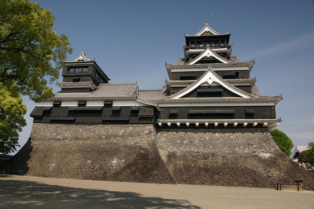 The city of Kumamoto that developed around the great castle