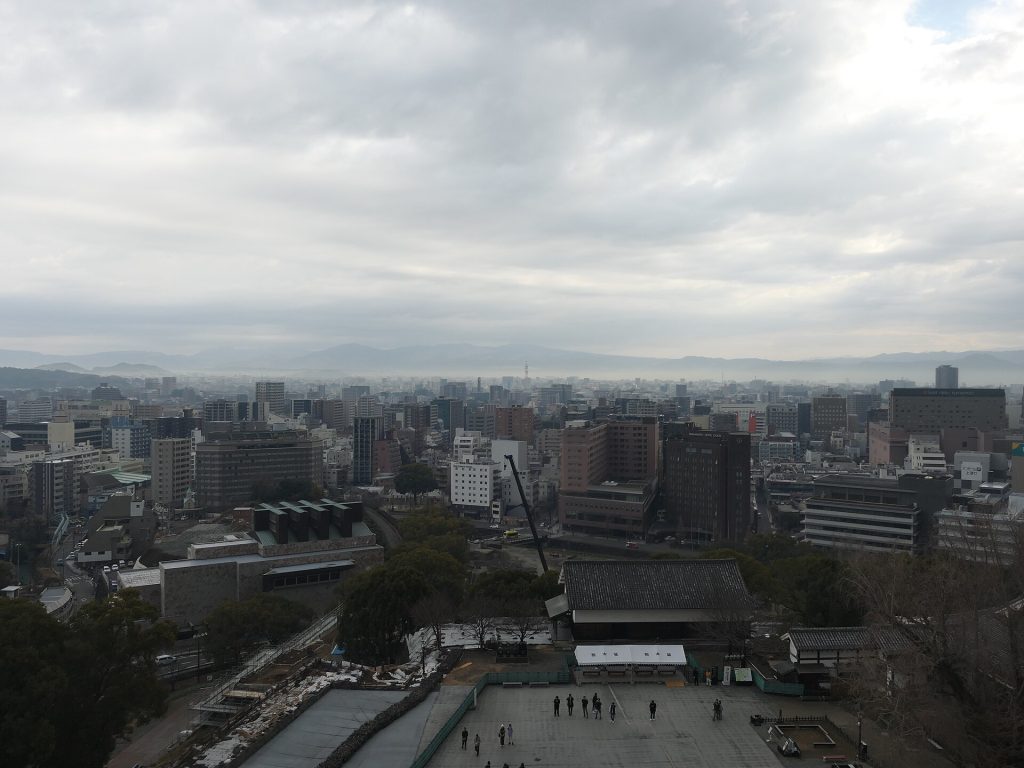 The famous curved musha-gaeshi stone walls that repel climbers