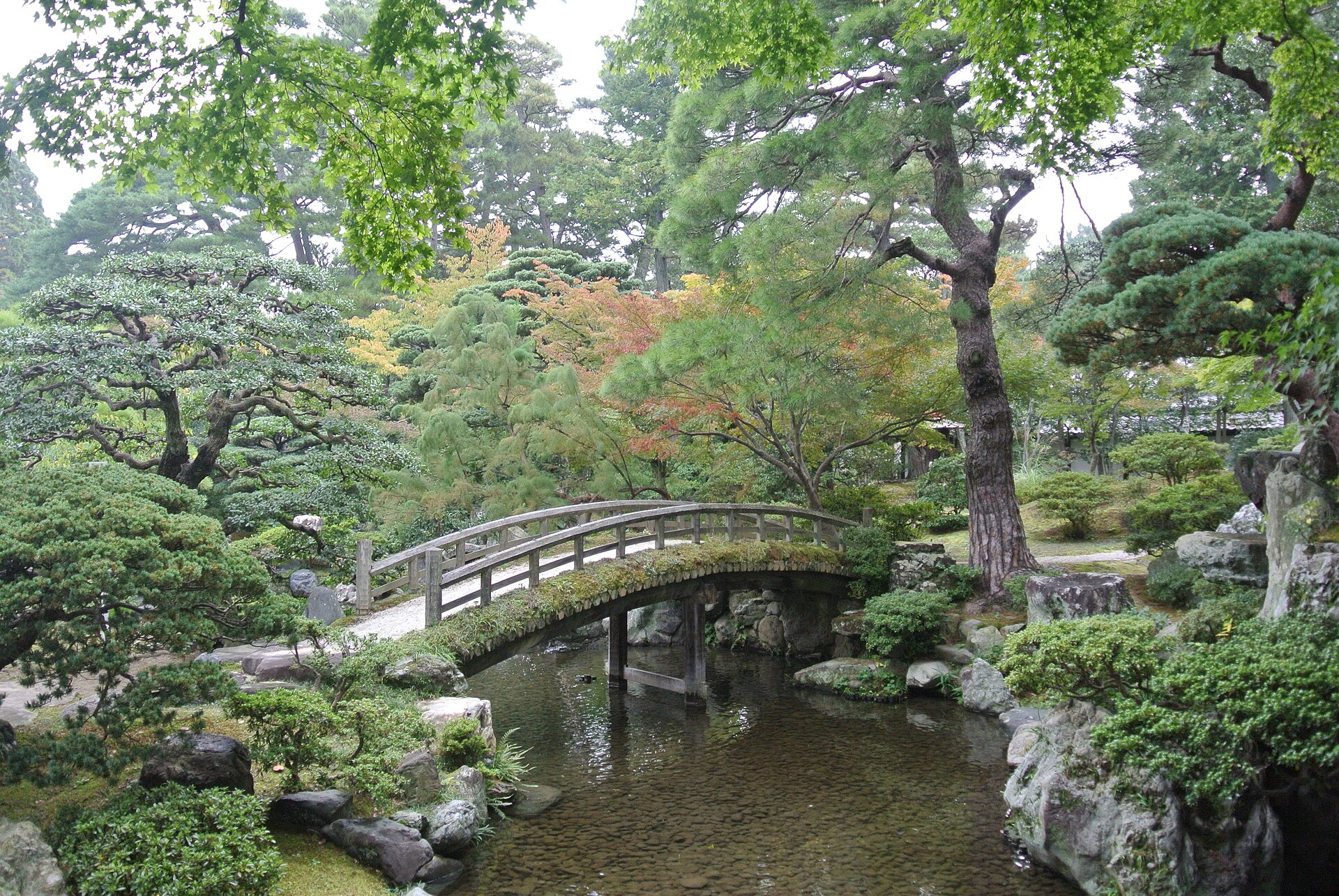 A hall of the palace, built of wood with a roof of cypress bark in the classical style.