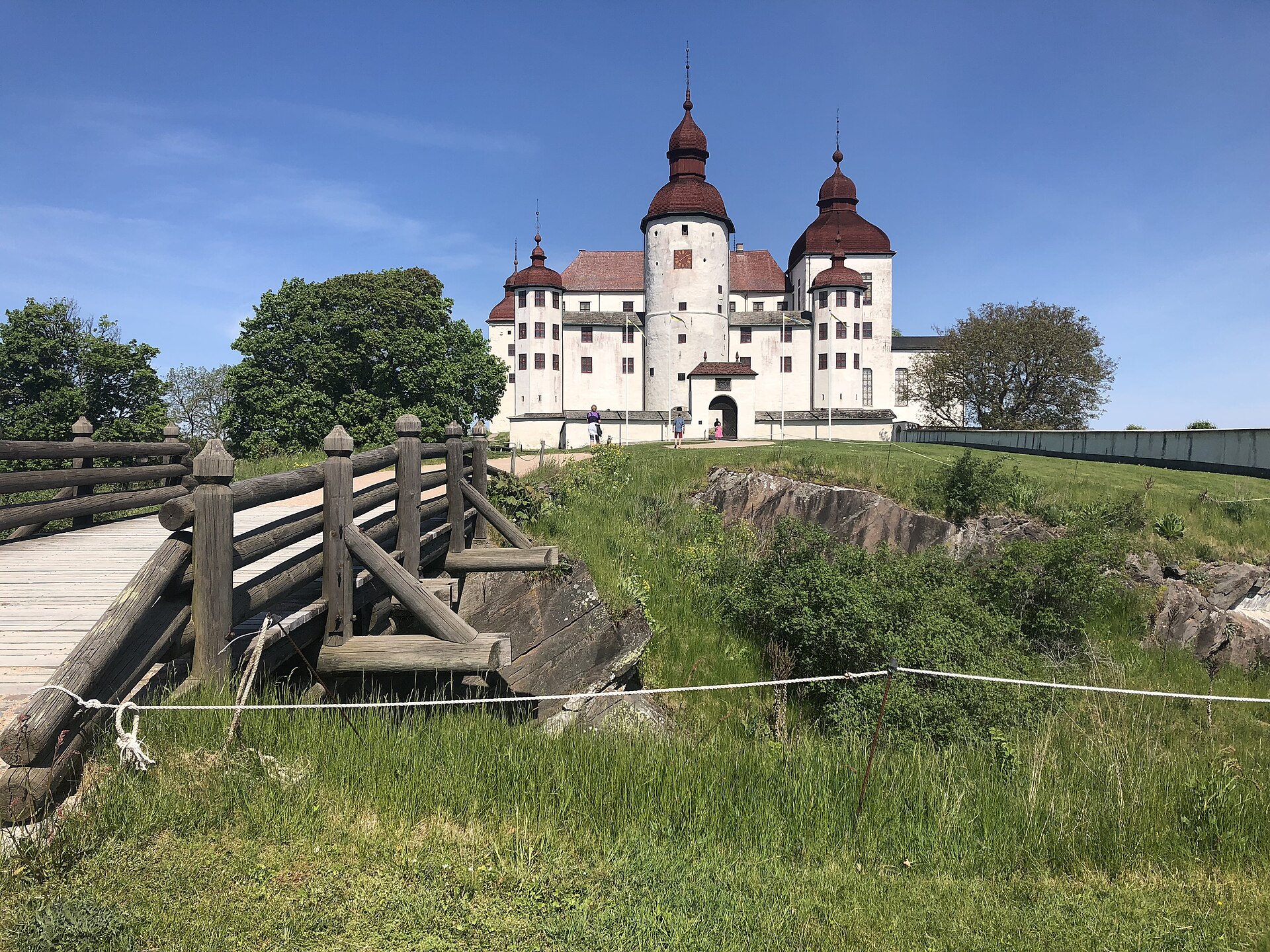 The castle began around 1300 as a fortified seat of the bishops of Skara.