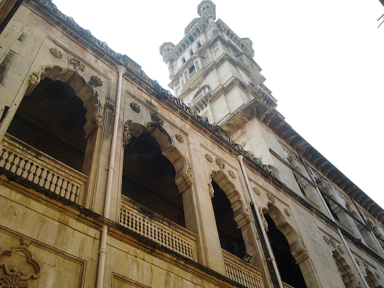 A view of the palace with its domes and towers.
