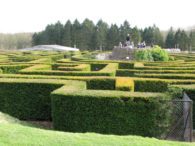 The yew maze in the grounds, one of the castle's popular modern attractions