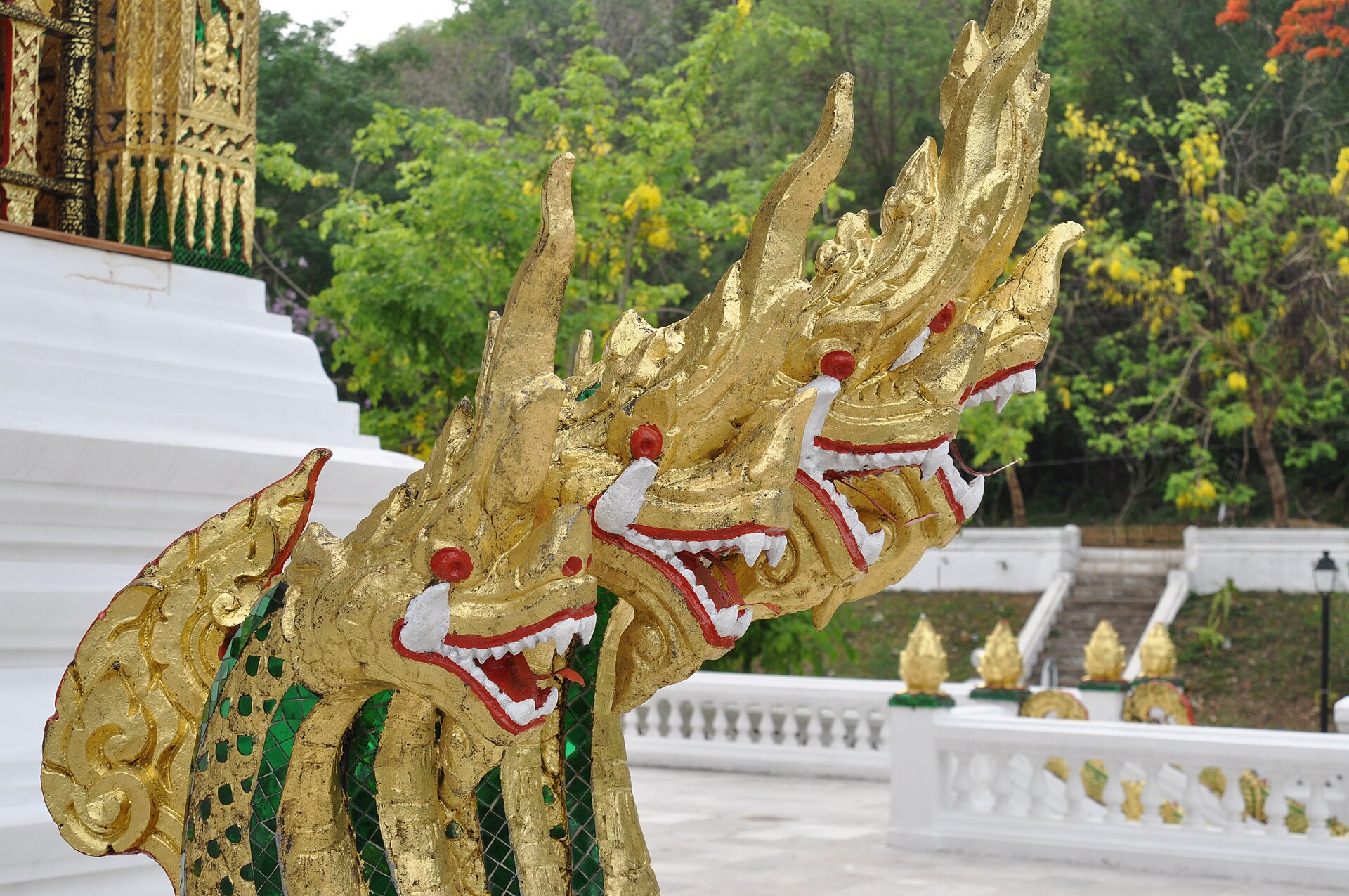 Naga serpent balustrades guarding the palace