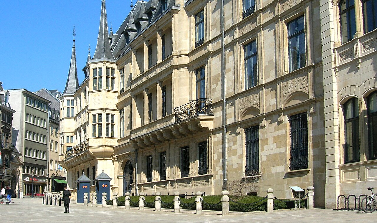 The ornate Renaissance facade of the Grand Ducal Palace in Luxembourg.