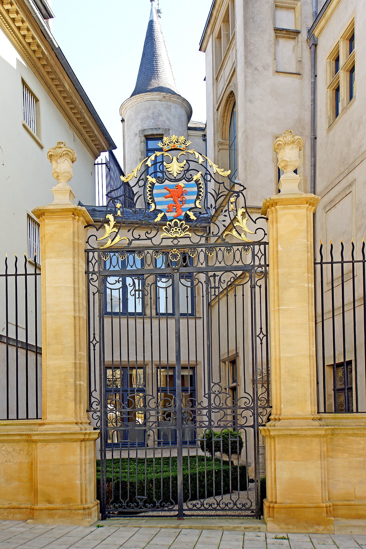 Detail of the palace's ornate stonework.