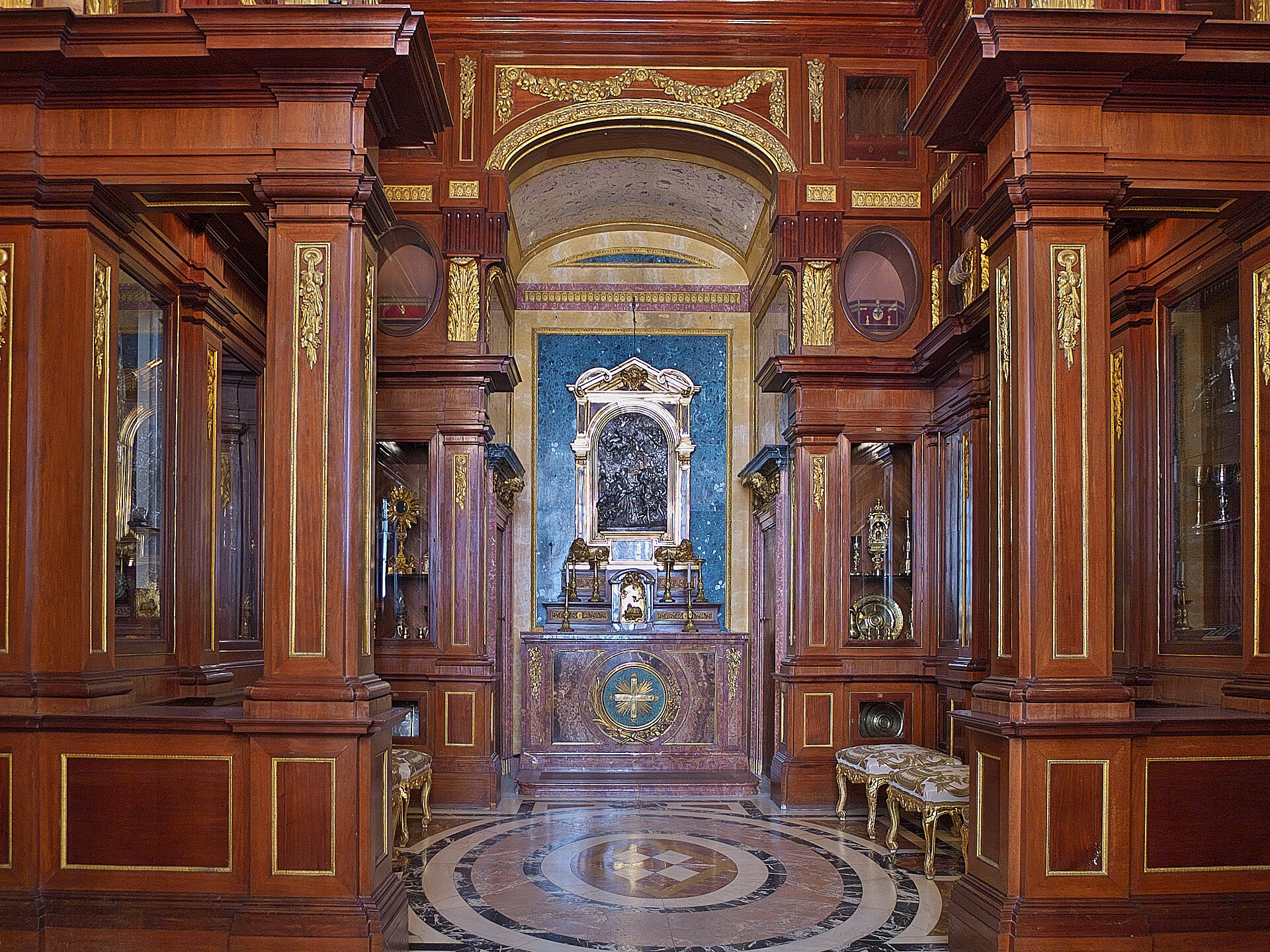 A richly appointed state room of the palace
