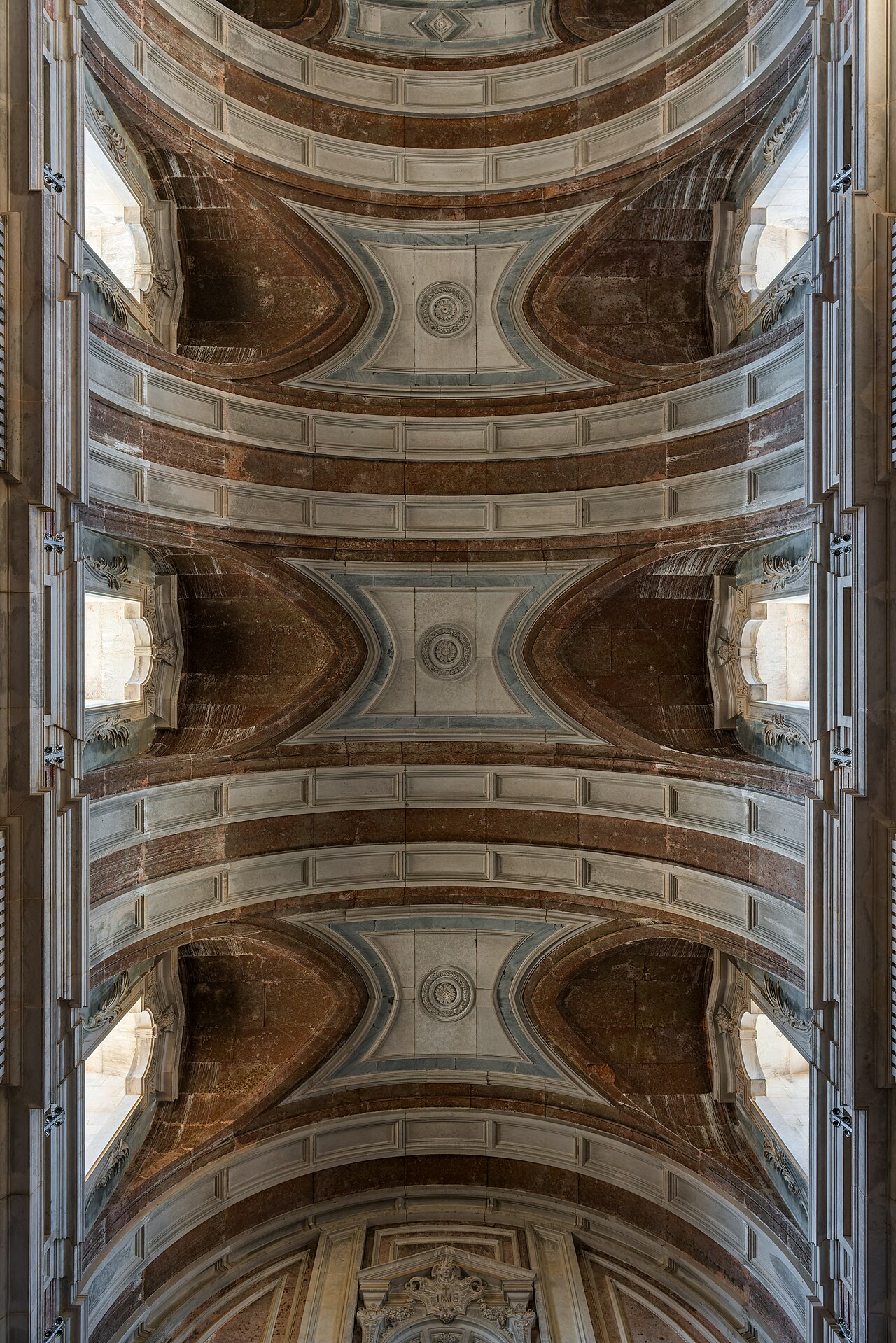 The soaring vault of the basilica nave.