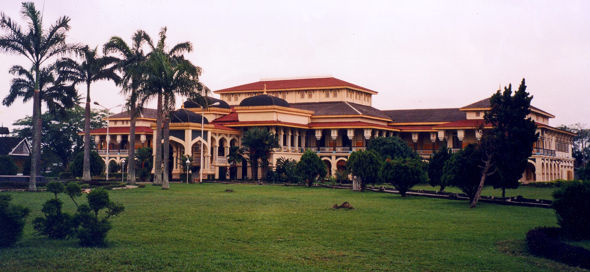 The golden facade of Istana Maimun, the palace of the Sultanate of Deli in Medan