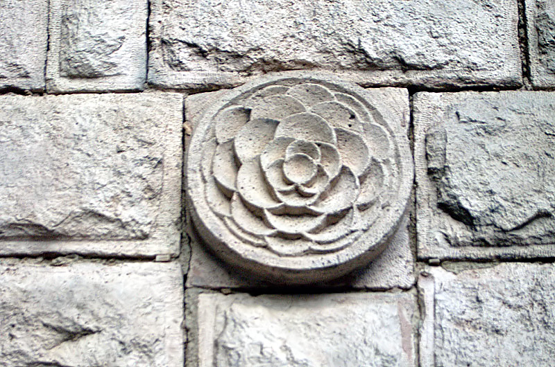 Rich wall decoration within the palace