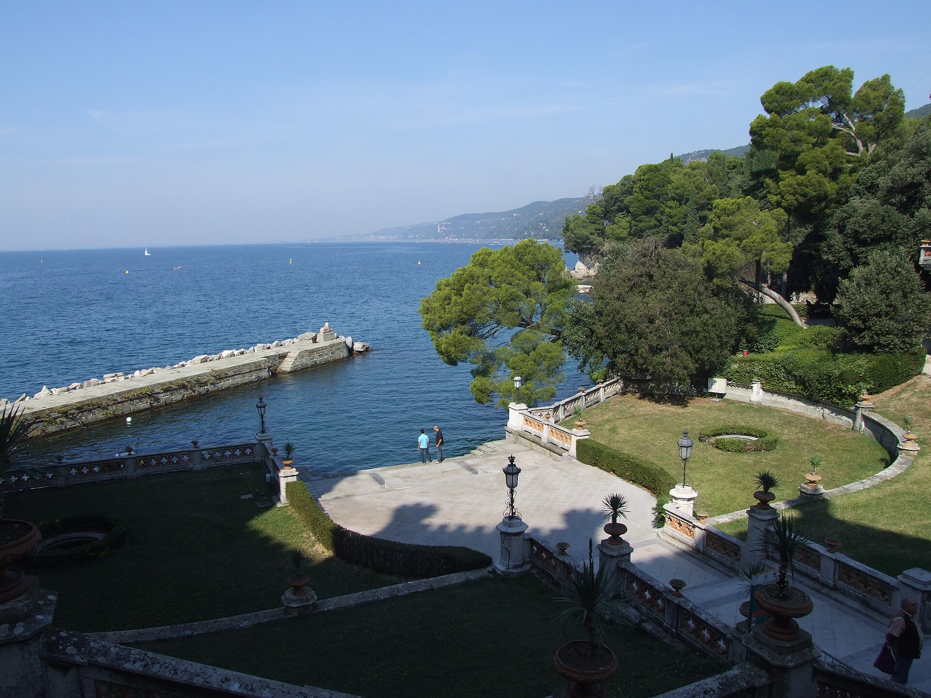 The castle and its terraces, whose interiors survive as the archduke left them
