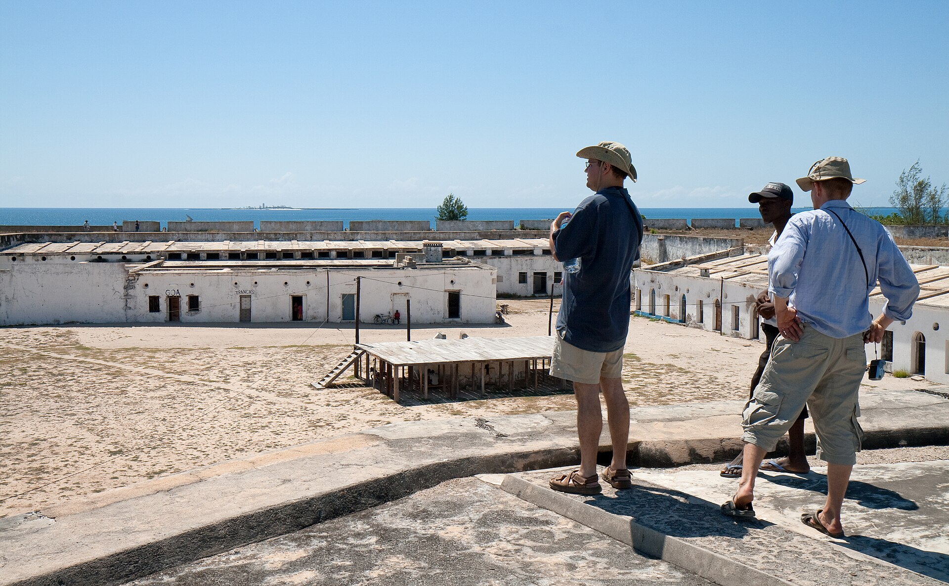 The ramparts of the São Sebastião fortress above the sea