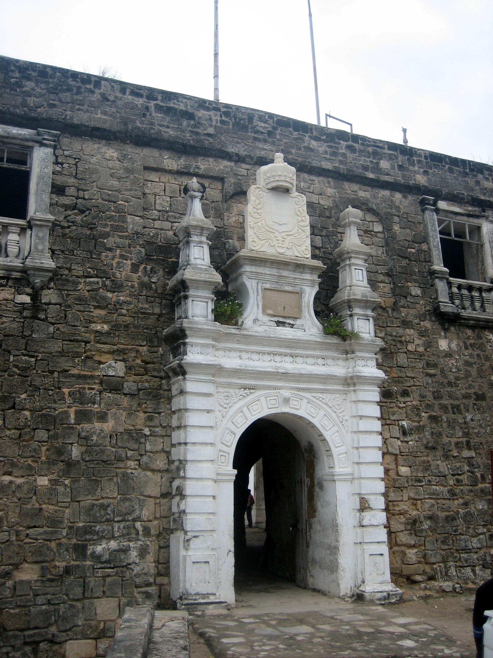 The massive walls of Fort São Sebastião