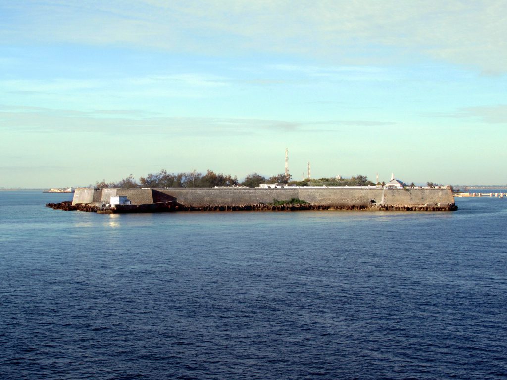 The Fortaleza de São Sebastião from the shoreline