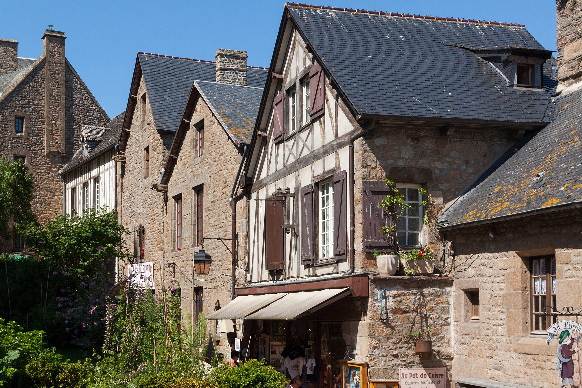 The Grande Rue, the village street winding up toward the abbey