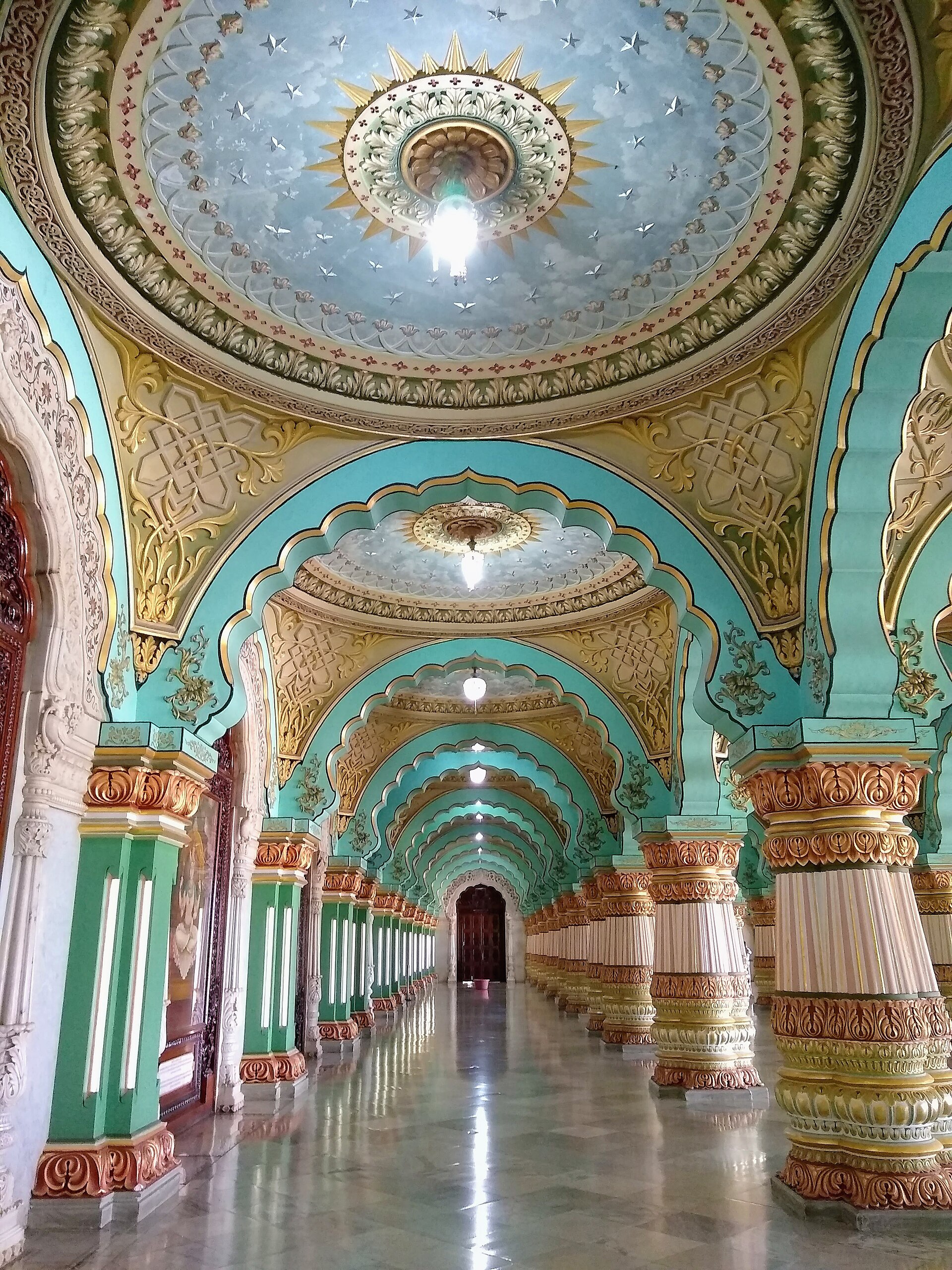 The Mysore Palace in Mysuru, Karnataka, a masterpiece of the Indo-Saracenic style.