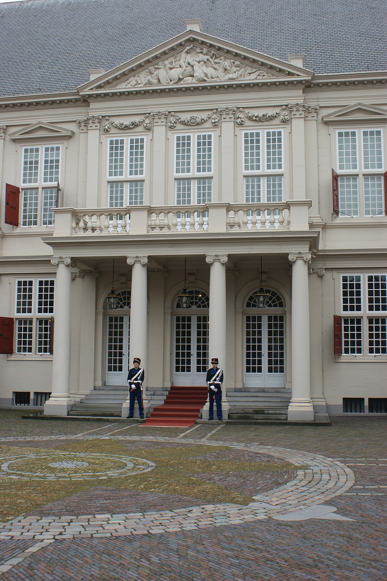 The calm classical order of the seventeenth-century facade