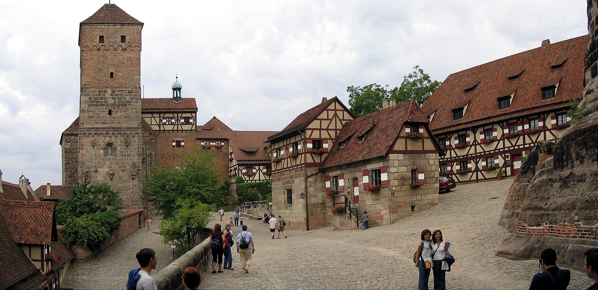 The castle rising above the red rooftops of old Nuremberg