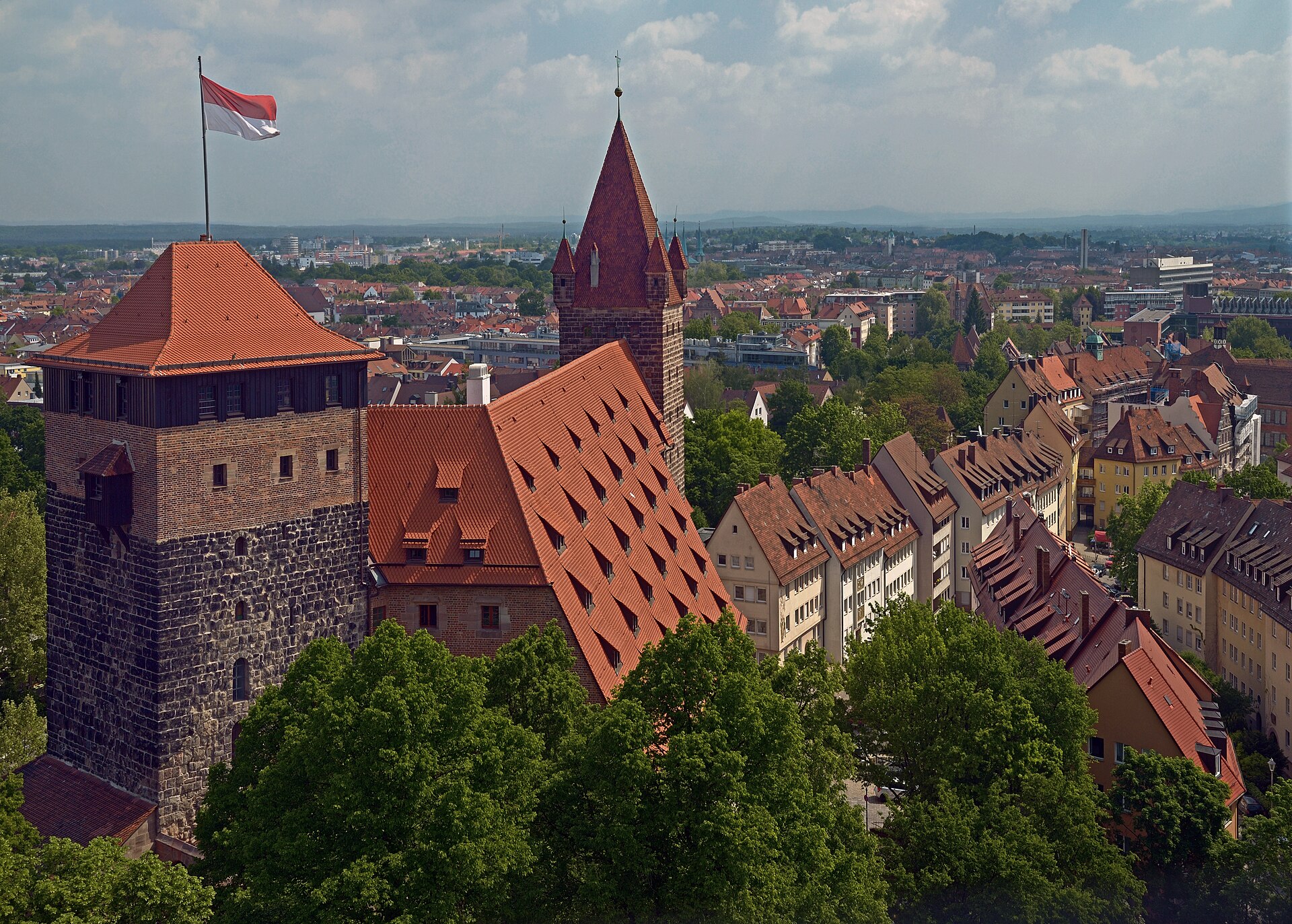 The Pentagonal Tower and the great building that served as imperial stables and granary