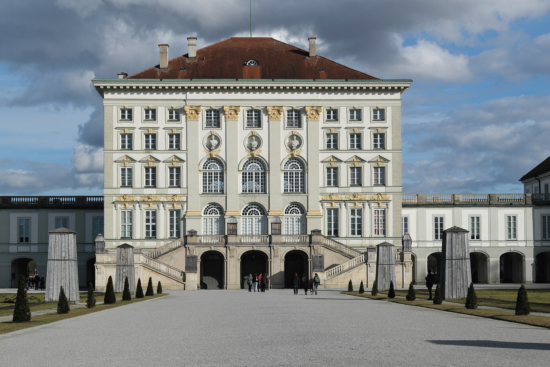 The west facade of Nymphenburg facing the palace park