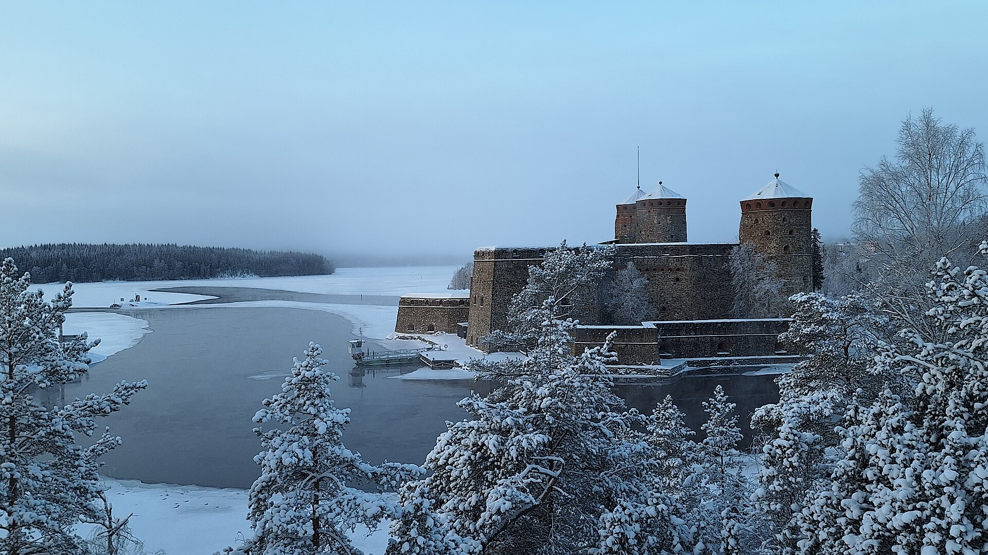 The castle sits in Savonlinna, deep in the Saimaa lake district of eastern Finland.