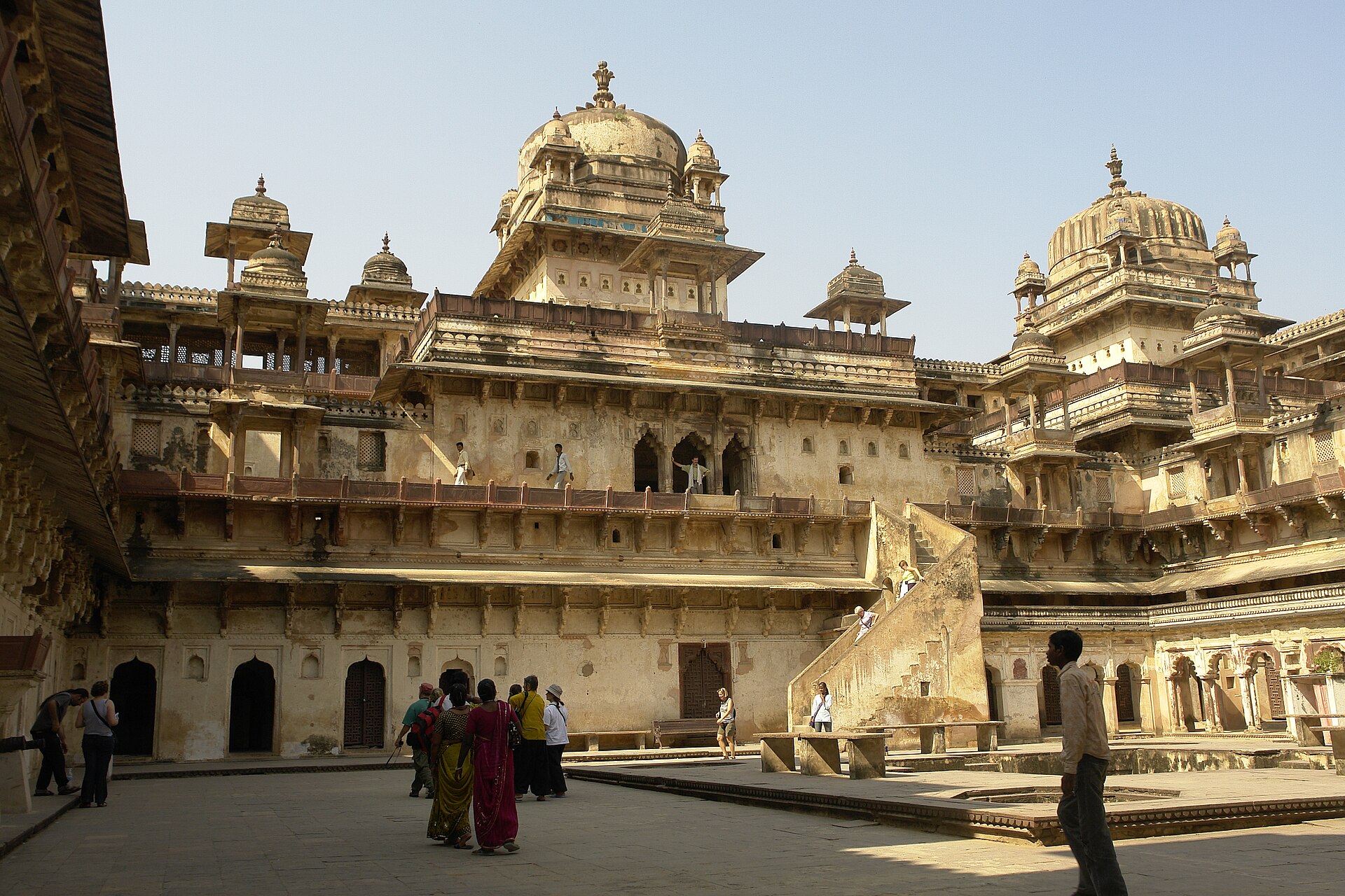 The many-domed silhouette of the Jahangir Mahal