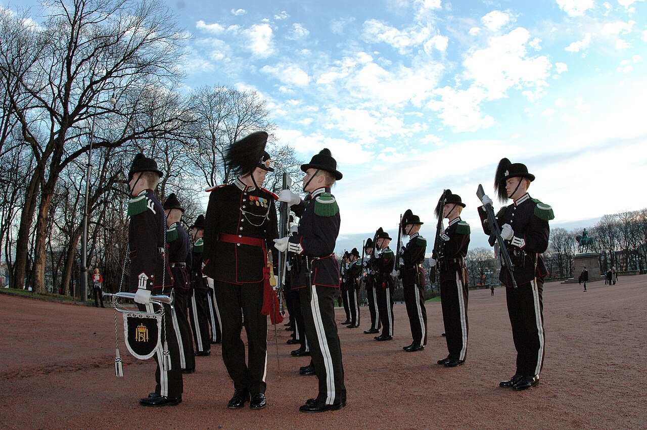 The King's Guard during an inspection at the palace.